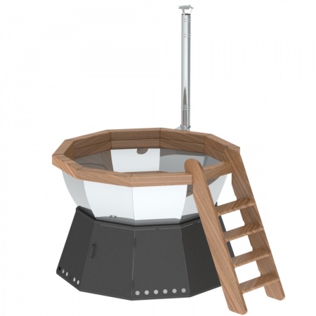 Банный чан 8 граней на подставке с ветрозащитой Банный чан 8 граней на подставке с ветрозащитой